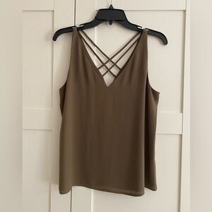 Brown sleeveless blouse
